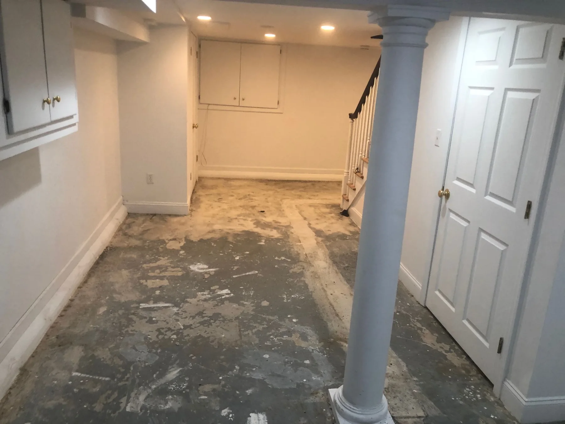 Residential basement floor before coating.